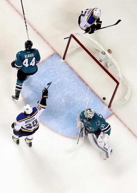 Blues beat Sharks 6-3 to even series at 2 games apiece | iNFOnews.ca Blues beat Sharks 6-3 to even series at 2 games apiece | iNFOnews.ca