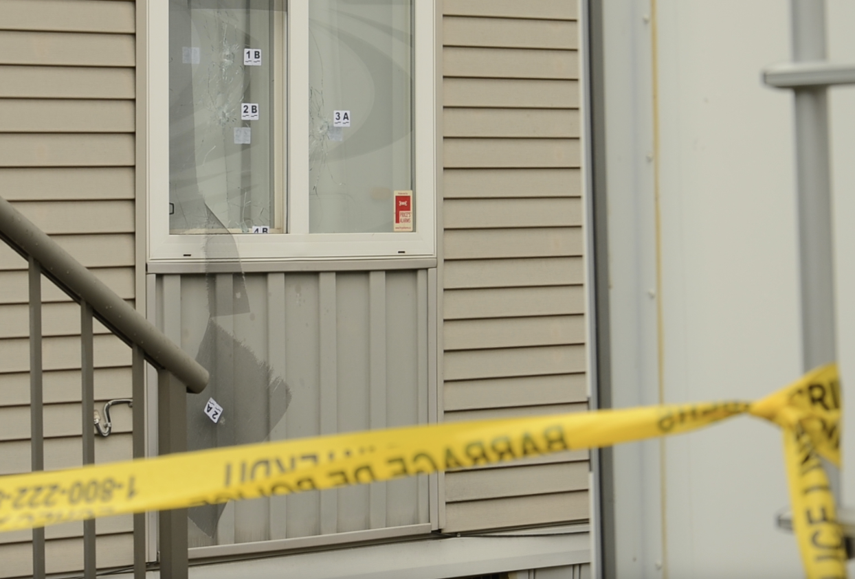 Conspiracy to commit murder charges laid in Vernon trailer park shooting | iNFOnews.ca Bullet holes in a trailer at the Pleasant Valley Manufactured Home Community in Vernon.