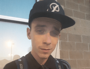 Steven Pirko wearing a baseball cap.