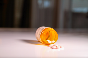 An open bottle of narcotics.