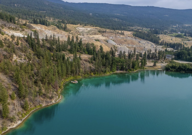An aerial shot 500 acre piece of real estate in Lake country.