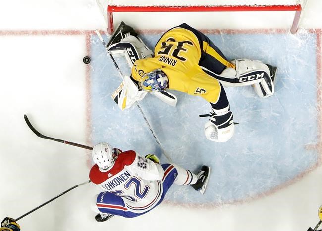 Rinne makes 34 saves, Predators beat Canadiens 3-1 | iNFOnews.ca