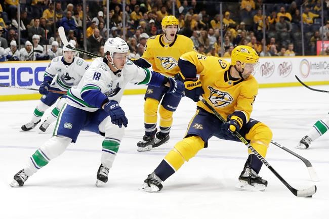 Canucks score 5 power-play goals, beat Predators 6-3 | iNFOnews.ca Canucks score 5 power-play goals, beat Predators 6-3 | iNFOnews.ca