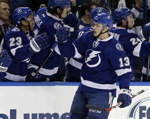 Paquette scores 1st 2 NHL goals, Lightning complete 4-game home sweep by beating Flames 5-2 | iNFOnews.ca CP30603670