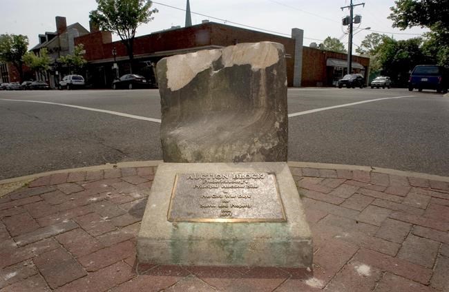 NAACP calls to move slave auction block from city's downtown | iNFOnews.ca CP1099971560
