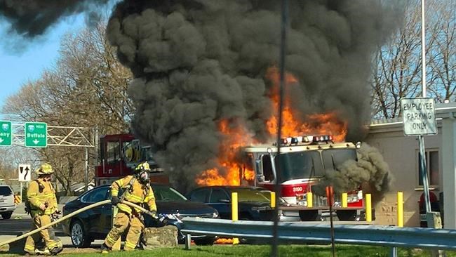 Firetruck being driven to Canada catches fire at toll booth | iNFOnews.ca