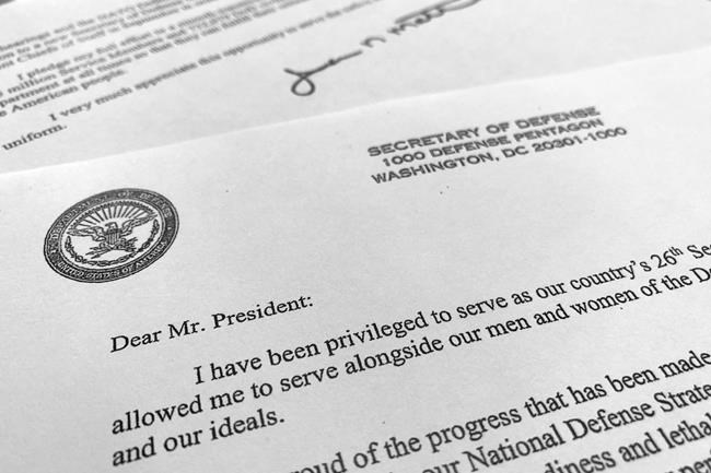 Mattis outlines strategic hazards facing next Pentagon chief | iNFOnews.ca CP1157425959