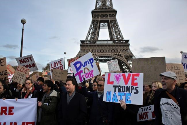 Hundreds of people protest against Trump in French capital | iNFOnews.ca