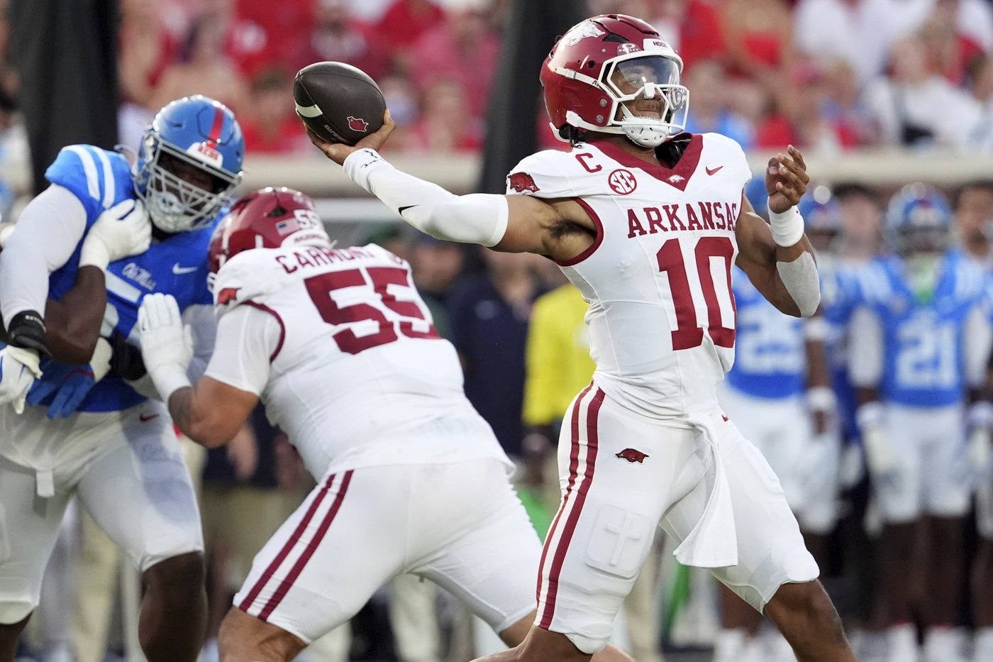 Backup QB Trinidad Chambliss shines in surprise start as No. 17 Ole Miss outlasts Arkansas 41-35 | iNFOnews.ca Backup QB Trinidad Chambliss shines in surprise start as No. 17 Ole Miss outlasts Arkansas 41-35 | iNFOnews.ca