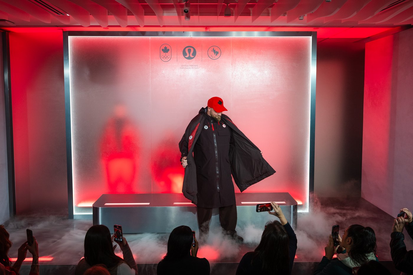 Lululemon aims for dramatic Team Canada Olympic showing with deep reds, giant leaves and arctic inspo | iNFOnews.ca Lululemon aims for dramatic Team Canada Olympic showing with deep reds, giant leaves and arctic inspo | iNFOnews.ca
