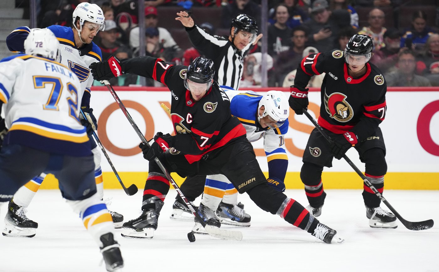 Senators crank up offensive power, whip Blues 8-1 | iNFOnews.ca Senators crank up offensive power, whip Blues 8-1 | iNFOnews.ca
