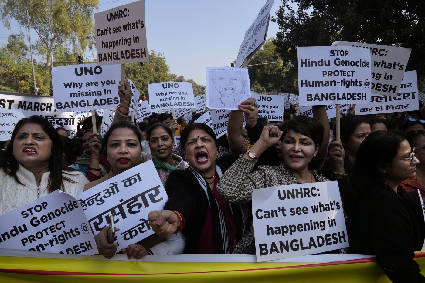 Hundreds protest in New Delhi against reported attacks on Hindus in Bangladesh | iNFOnews.ca