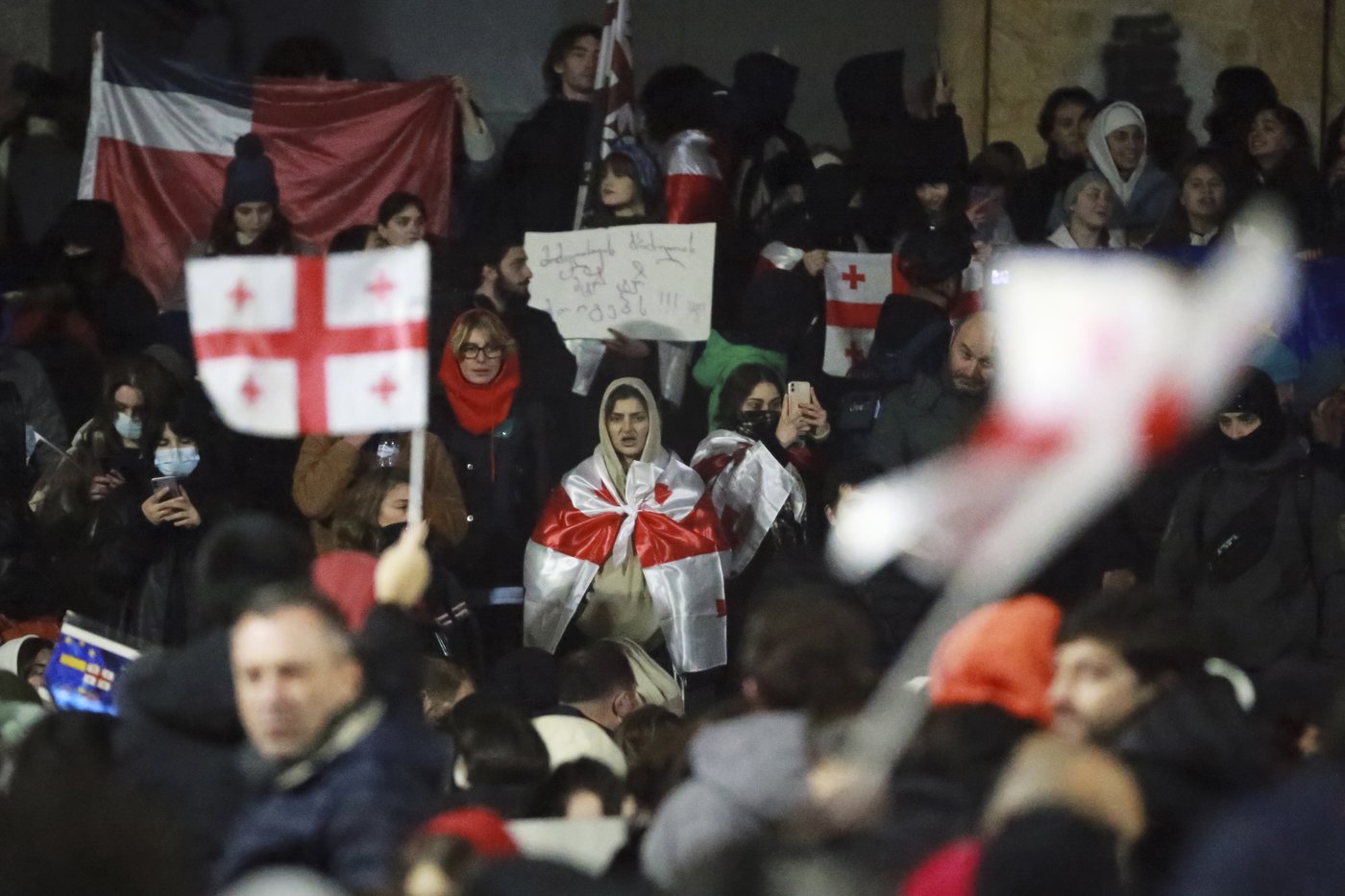 Protesters gather for third night of demonstrations after Georgia announces suspension of EU talks | iNFOnews.ca