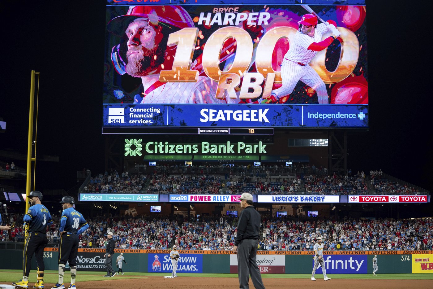 Bryce Harper reaches 1,000 RBIs in the Phillies' 8-4 victory over the Pirates | iNFOnews.ca