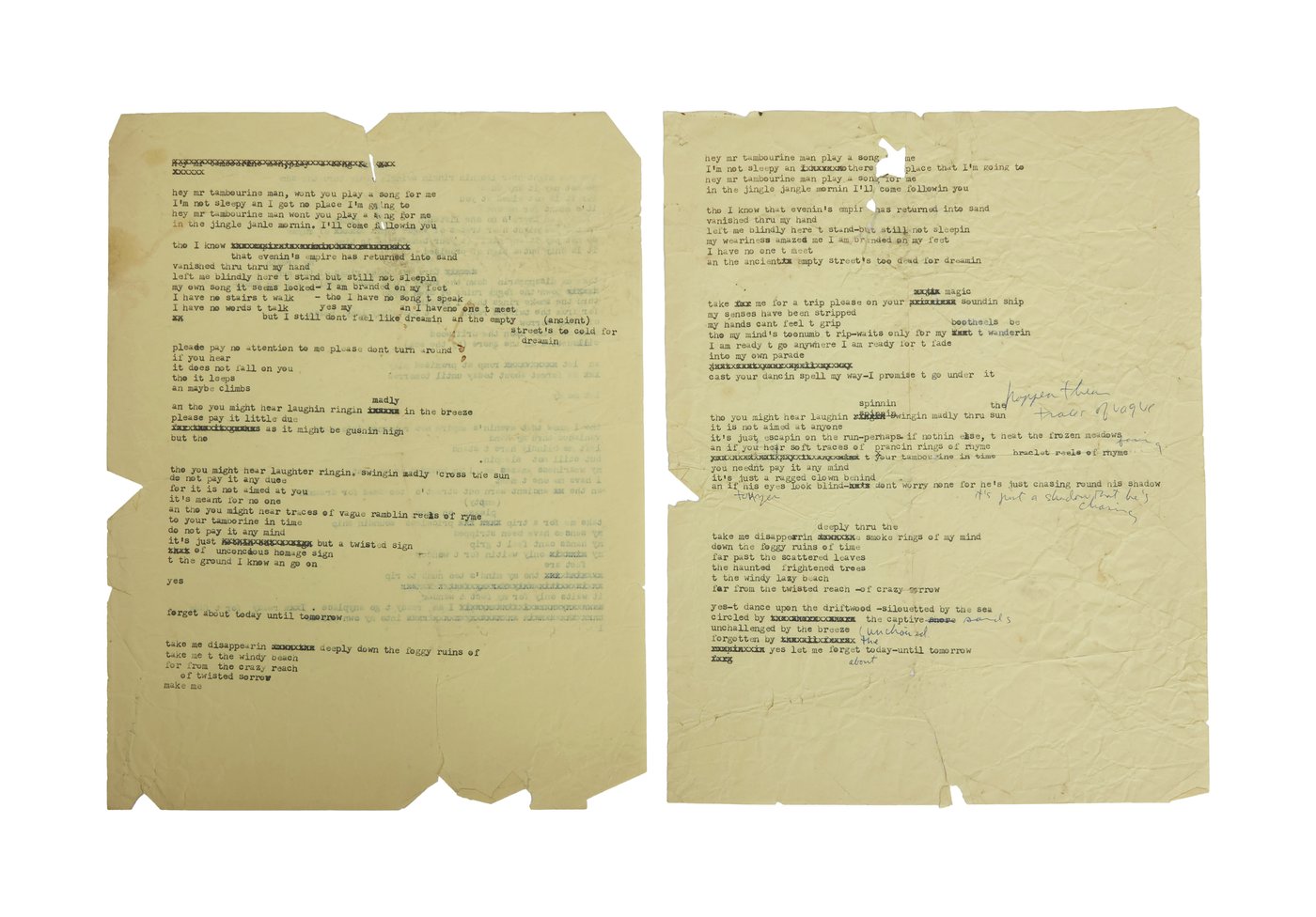 Jingle jangle: Draft lyrics to 'Mr. Tambourine Man' sell for $508K at US auction | iNFOnews.ca