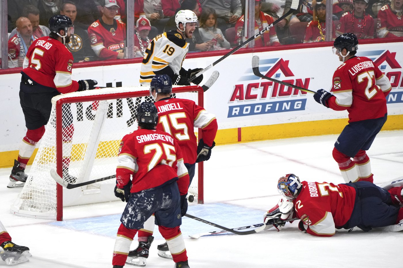 Bennett scores twice, Panthers open their title defense by getting past rival Bruins 6-4 | iNFOnews.ca