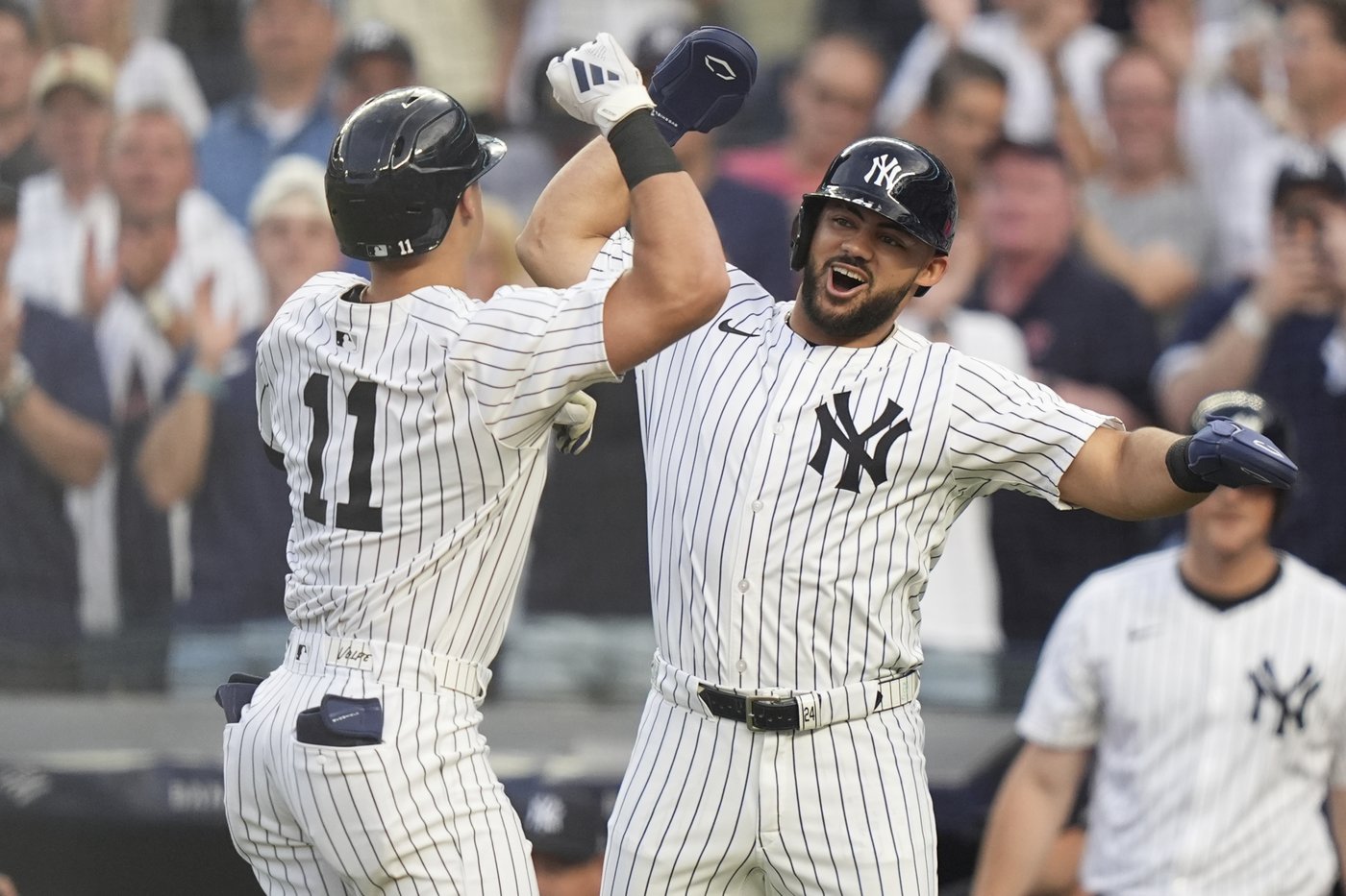 Yankees' Anthony Volpe stiff and sore when hit on elbow by pitch, but scans negative for break | iNFOnews.ca Yankees' Anthony Volpe stiff and sore when hit on elbow by pitch, but scans negative for break | iNFOnews.ca