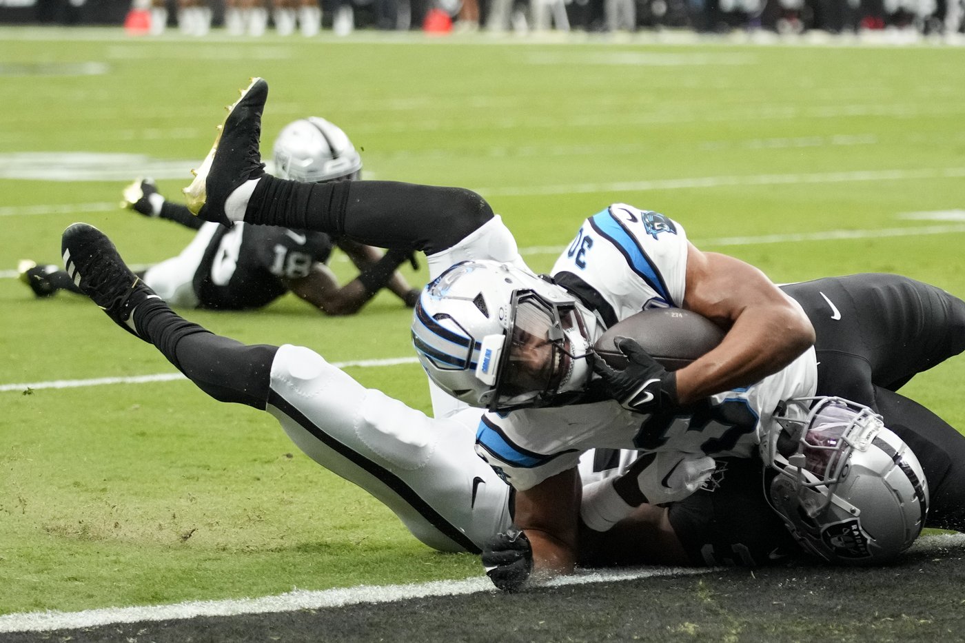 Andy Dalton passes for 319 yards and 3 TDs to lead Panthers past Raiders 36-22 for first win | iNFOnews.ca Andy Dalton passes for 319 yards and 3 TDs to lead Panthers past Raiders 36-22 for first win | iNFOnews.ca