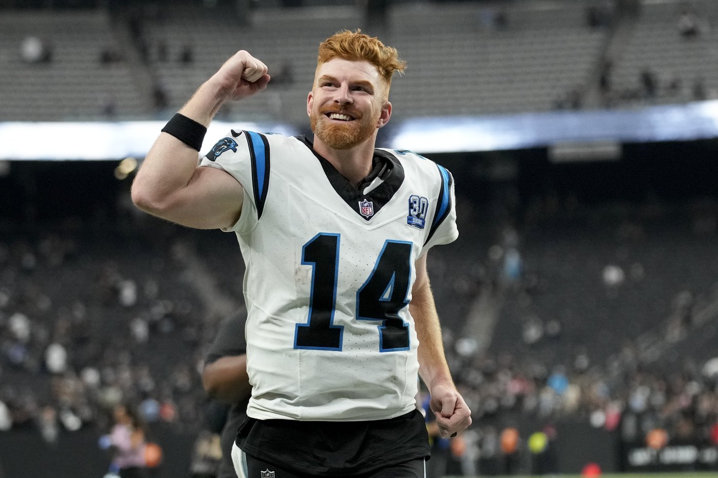 Andy Dalton passes for 319 yards and 3 TDs to lead Panthers past Raiders 36-22 for first win | iNFOnews.ca Andy Dalton passes for 319 yards and 3 TDs to lead Panthers past Raiders 36-22 for first win | iNFOnews.ca