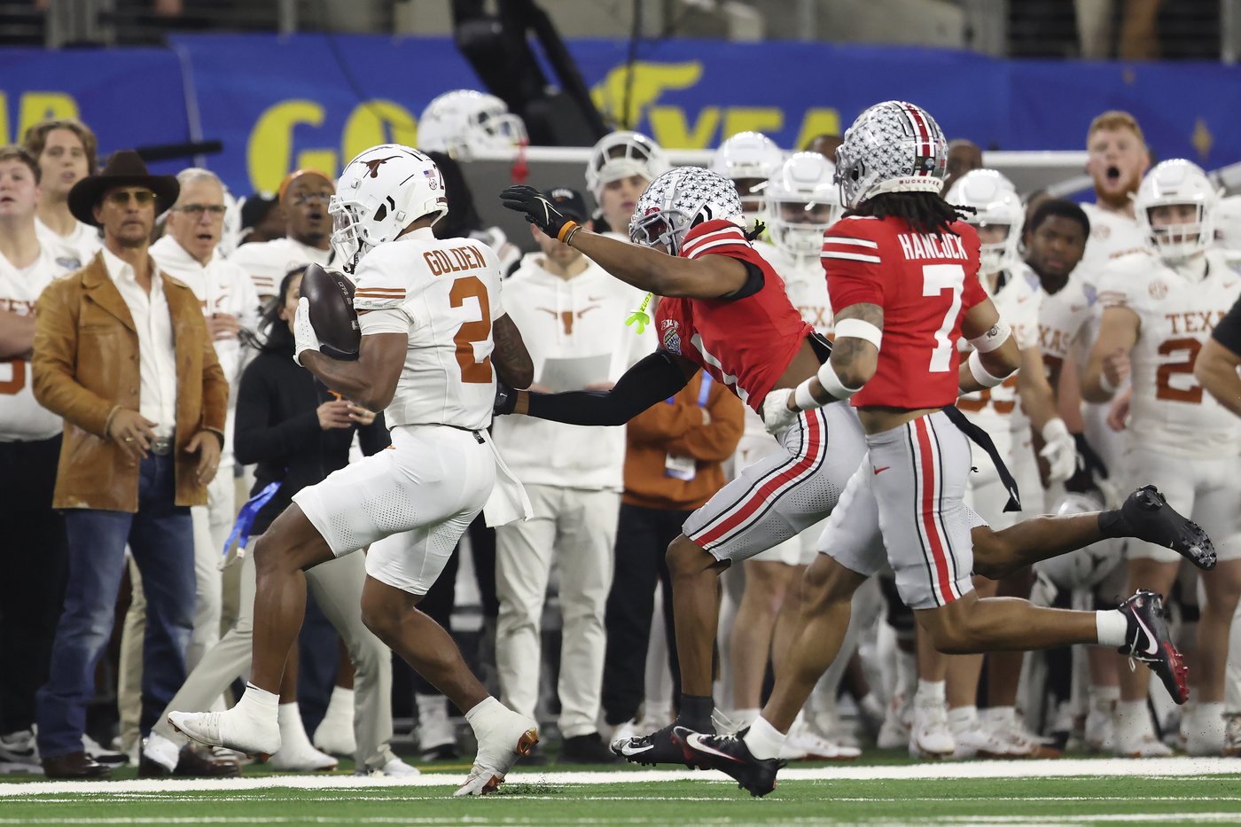 Texas receiving leader Matthew Golden missed big part of Cotton Bowl semi with apparent foot issue | iNFOnews.ca