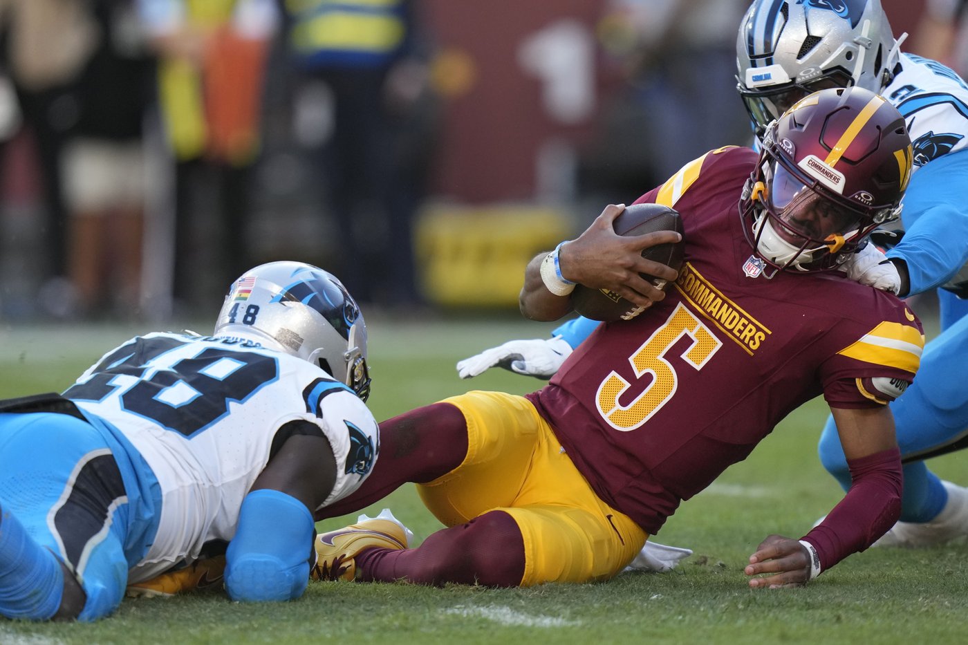 Washington Commanders rookie QB Jayden Daniels misses practice because of his rib injury | iNFOnews.ca Washington Commanders rookie QB Jayden Daniels misses practice because of his rib injury | iNFOnews.ca