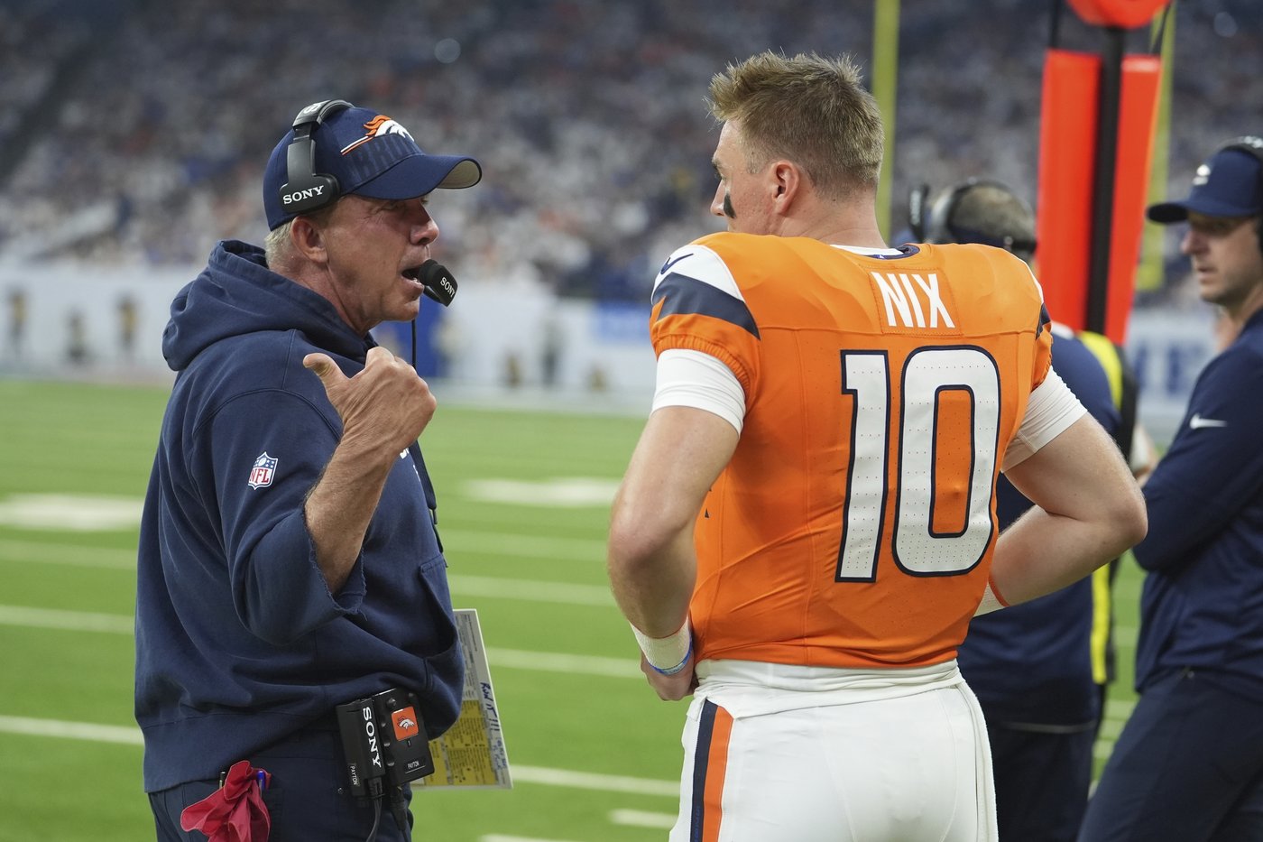 Bo Nix and Sean Payton downplay viral sideline exchange during Broncos' loss to Colts | iNFOnews.ca Bo Nix and Sean Payton downplay viral sideline exchange during Broncos' loss to Colts | iNFOnews.ca