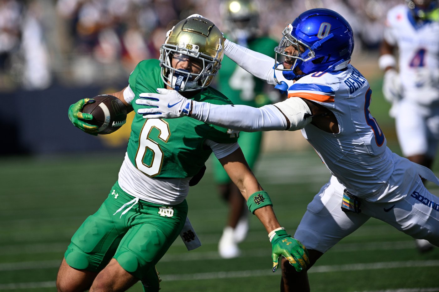 Leonard Moore has 2 interceptions and No. 21 Notre Dame beats Boise State 28-7 | iNFOnews.ca Leonard Moore has 2 interceptions and No. 21 Notre Dame beats Boise State 28-7 | iNFOnews.ca