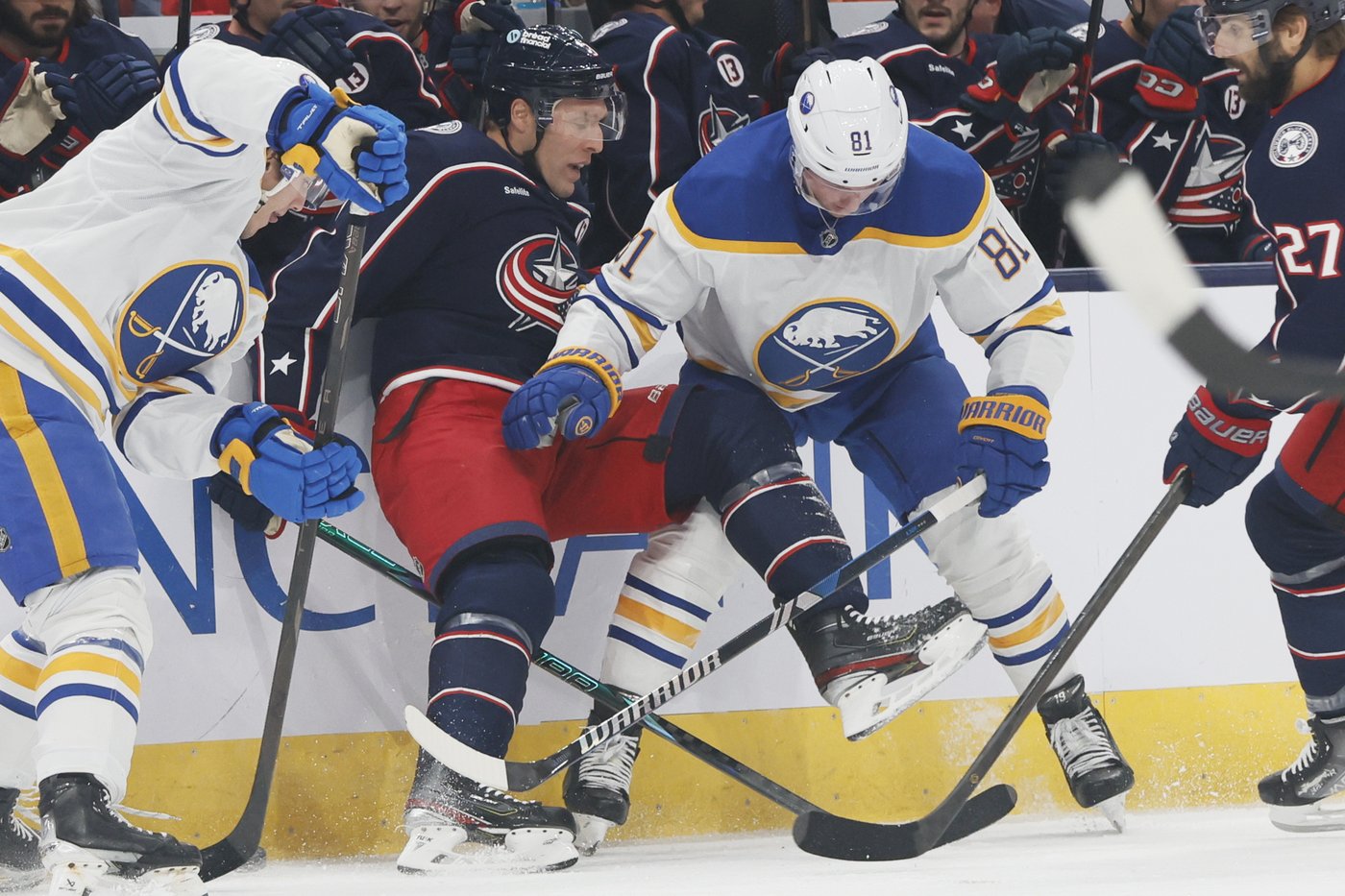 Tarasov stops 20 shots and Blue Jackets use balanced scoring in a 6-4 victory over the Sabres | iNFOnews.ca