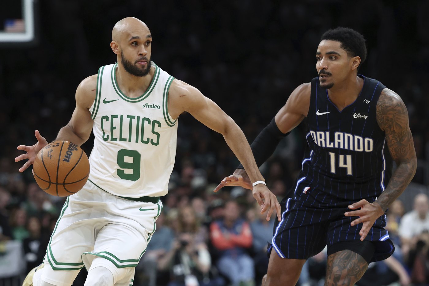 Derrick White scores 30, Tatum stays in game after fall and Celtics beat Magic 103-86 in Game 1 | iNFOnews.ca
