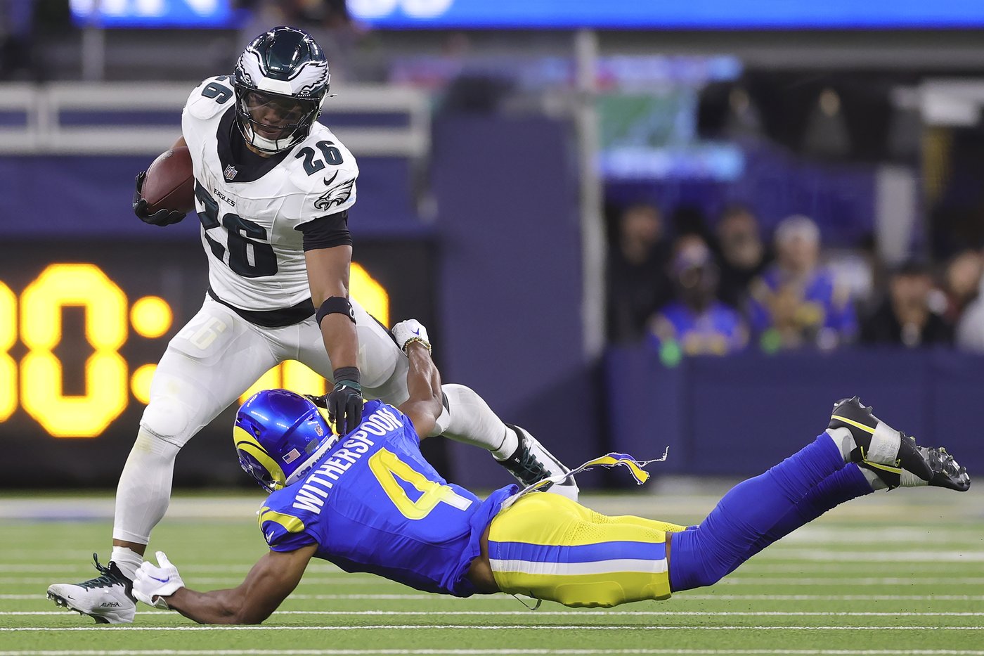 Saquon Barkley sets Eagles franchise record with 255 yards rushing, 2 TDs in a 37-20 win over Rams | iNFOnews.ca Saquon Barkley sets Eagles franchise record with 255 yards rushing, 2 TDs in a 37-20 win over Rams | iNFOnews.ca
