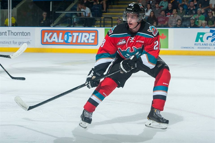 iN NUMBERS: WHL season start for Kamloops, Okanagan teams | iNFOnews.ca Kelowna Rocket skating mid-game.