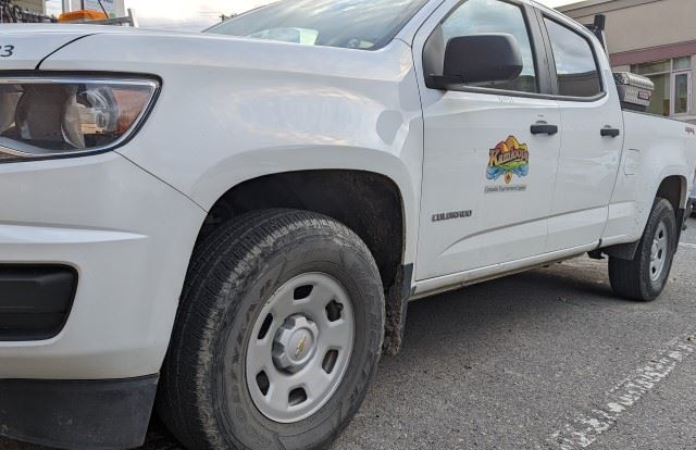 A city of Kamloops pickup truck.