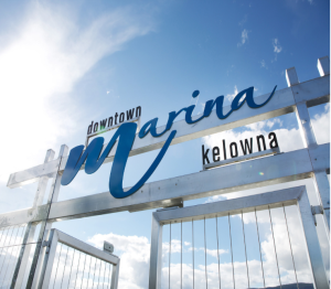 The Kelowna Downtown Marina sign.