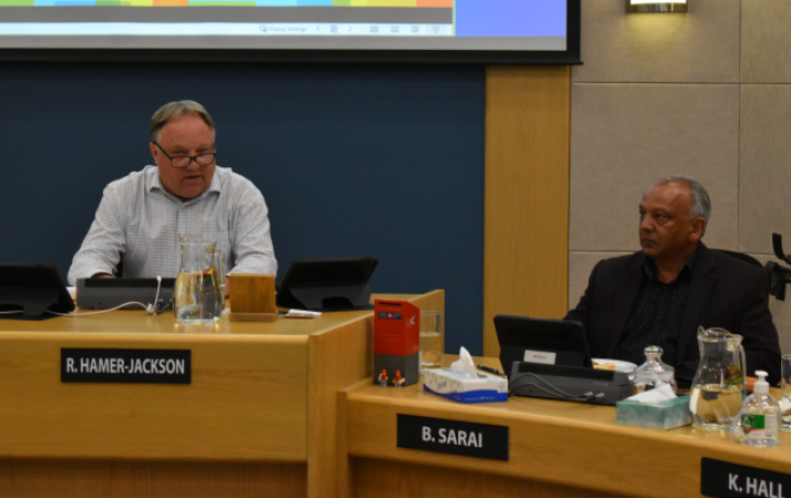 Kamloops councillor says he was confronted by mayor at car show, heckled by crowd | iNFOnews.ca Two local politicians in a council meeting.
