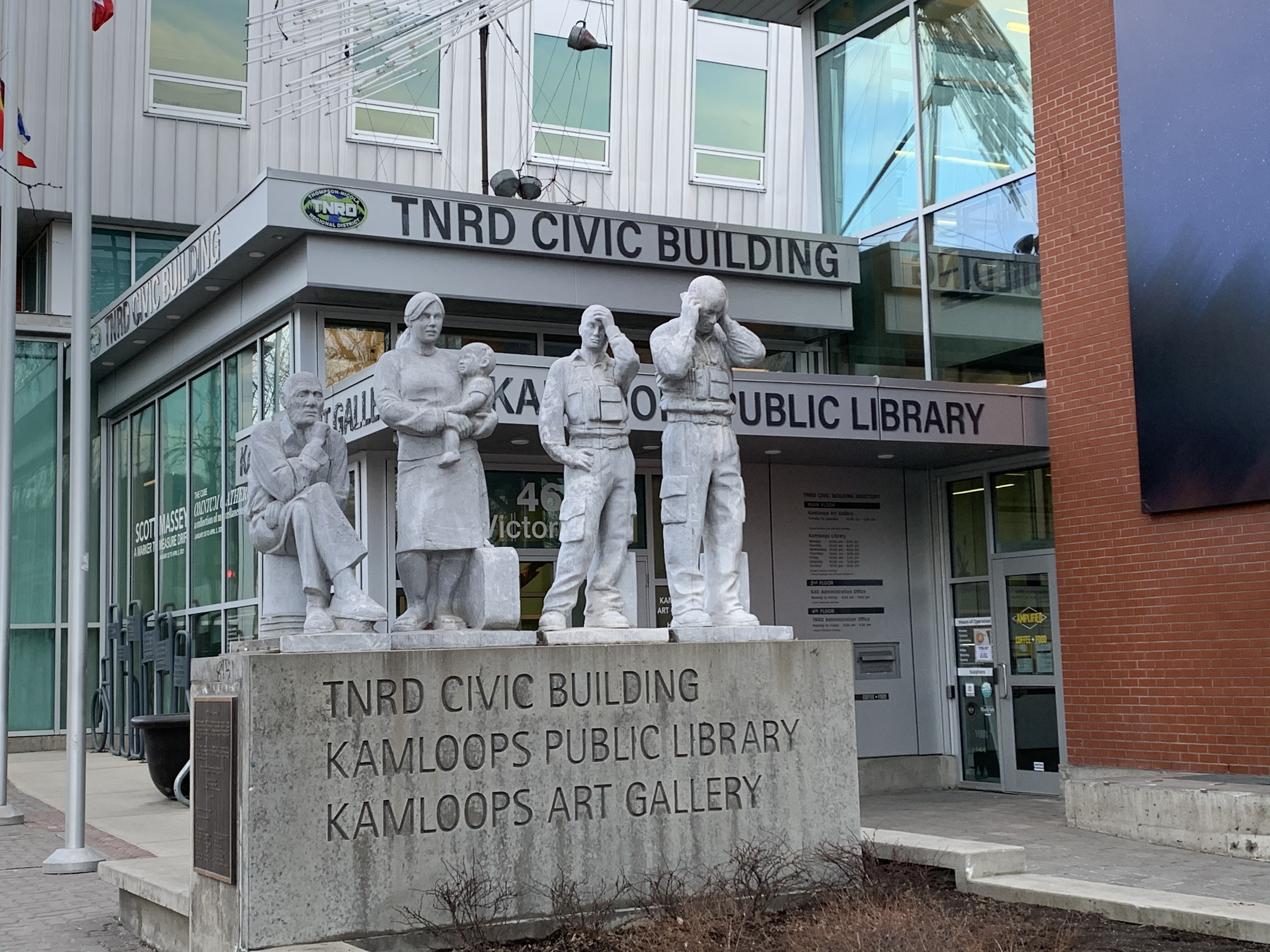 Front of a library building